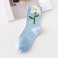 thumbnail image 2 of 1 Pair Women Socks Cartoon Flower Candy Color Harajuku Breathable Design Korean Style Japanese Comfortable Socks New, 2 of 12