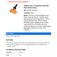 thumbnail image 2 of TPMS Sensor - Compatible with 2007 - 2022 Toyota Camry 2008 2009 2010 2011 2012 2013 2014 2015 2016 2017 2018 2019 2020 2021, 2 of 2