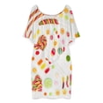 thumbnail image 3 of Lollipop Food Candy Women's Off The Shoulder Ruffles Summer Wedding Guest Loose Casual Party Beach Dress, 3 of 9