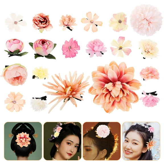 LEORX 20Pcs Womens Flower Hairpin Small Hair Clips for Engagement Birthday and Banquet