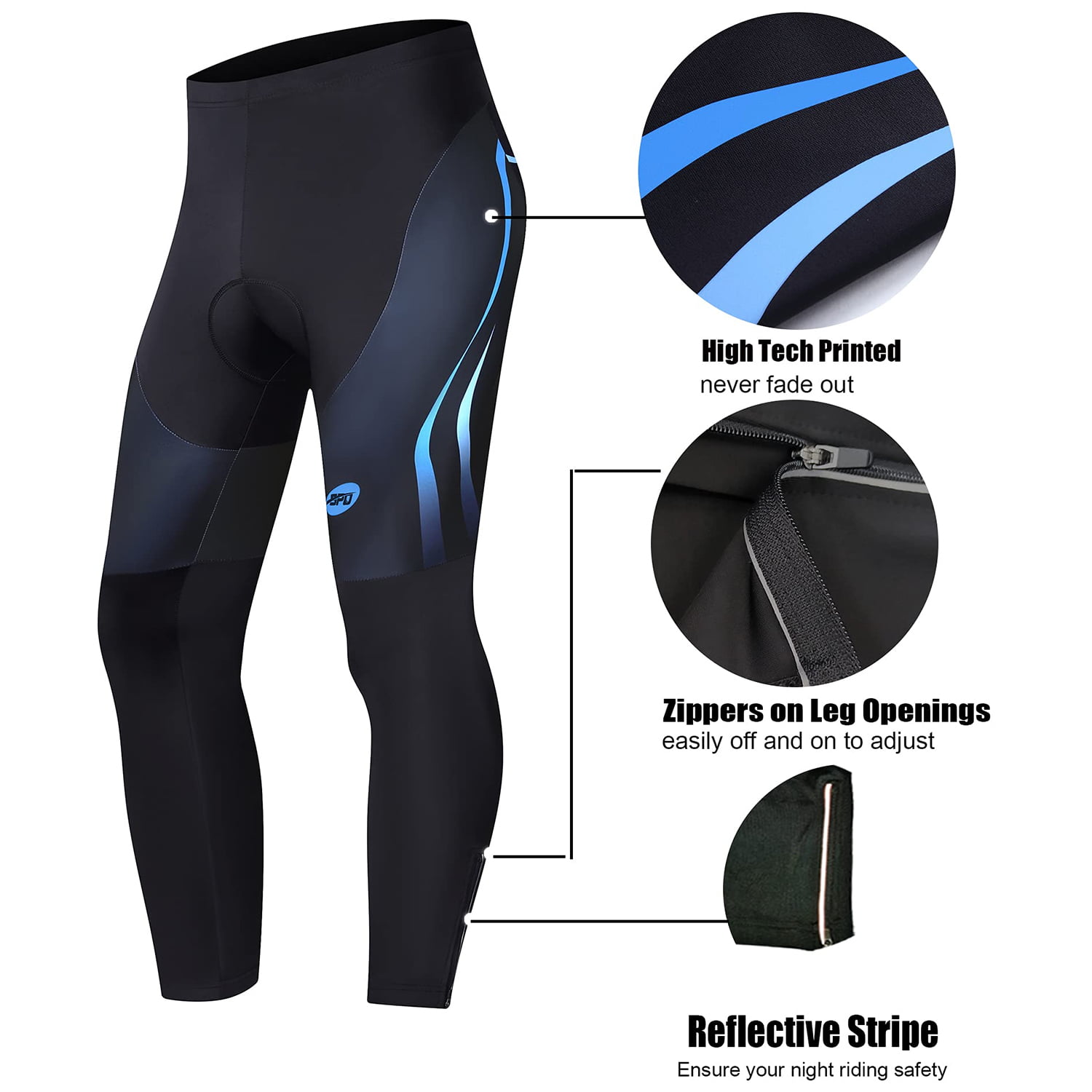 sponeed Men's Bicycle Pants 4D Padded Road Cycling Tights MTB Leggings Outdoor Cyclist Riding Bike Wear 