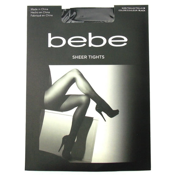 Bebe Sheer Tights Size Medium Black Pantyhose Dance Hosiery Fashion Dress