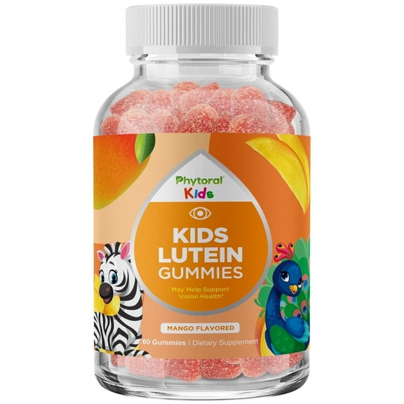 Vegan Lutein & Zeaxanthin Eye Health Gummy Vitamins for Kids - Lutein Gummies for Vision Clarity and Blue Light Support