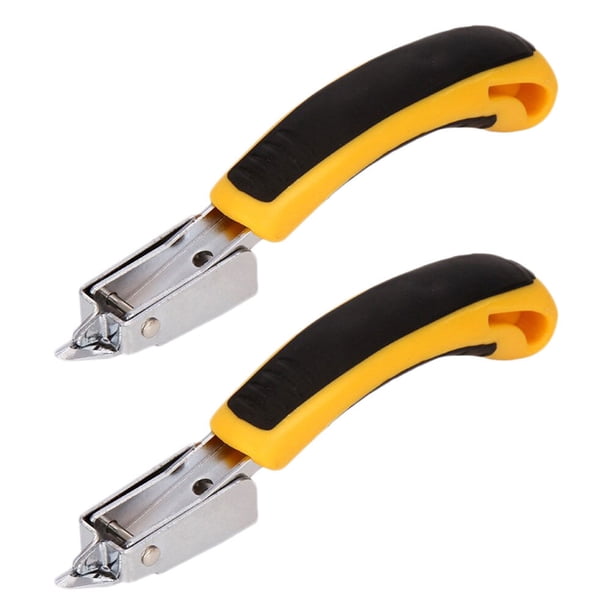 ColoMX 2 piezas de mango de plástico removedor de grapadora de oficina multifunción extractor de uñas de mano marco de aceite puerta clip de extracción de uñas