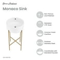 thumbnail image 3 of Monaco 16.5" Round Console Sink, White Basin Brushed Gold Legs, 3 of 10