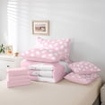 thumbnail image 6 of jejeloiu Kawaii Ghost Twin Bedding Sets 7-Piece,Halloween Theme Bedding Comforter Set,Pink White Sheet Sets For Girls,Lightweight Room Decor Reversible, 6 of 8