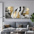 thumbnail image 3 of 3 Piece Abstract Wall Art Grey and Yellow Paintings Minimalist Wall Decor Graffiti Poster Modern Artwork Picture HD Canvas Print,Framed for Living Room Bedroom Bathroom, 12"x16"x3 Panels, 3 of 7