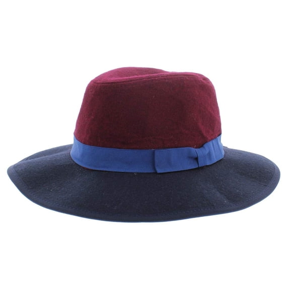 INC International Concepts BURGUNDY Colorblock Panama Hat, US One Size