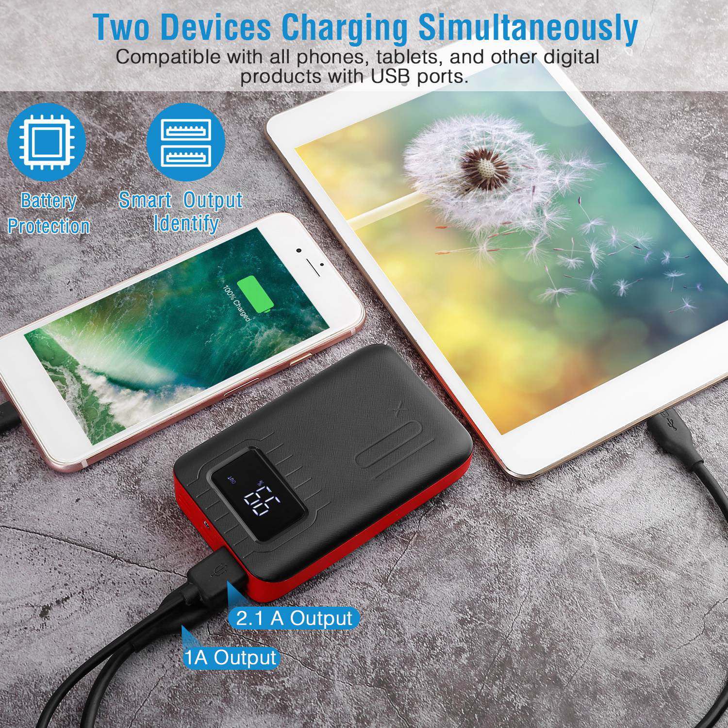Transparent 10000 mAh Slim Power Bank with LED Digital Display Travel Phone  Power Banks Dual USB Fast Portable Charger - China 10000 mAh Power Bank and  Portable Charger price