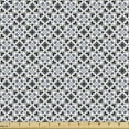 thumbnail image 1 of Black and Grey Fabric by the Yard, Tile Like Repetitive Victorian Style Pattern, Decorative Upholstery Fabric for Sofas and Home Accents, 5 Yards, Purpleblue Charcoal Grey by Ambesonne, 1 of 4