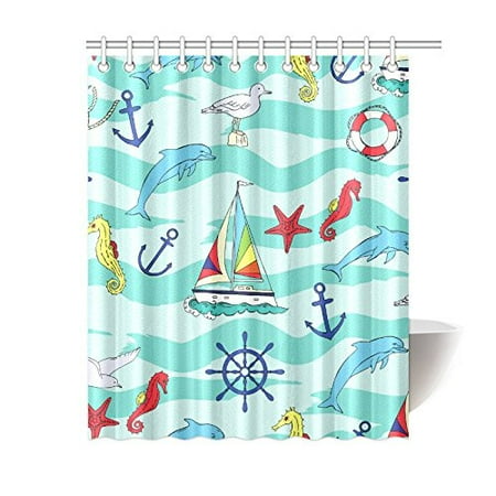 Yusdecor Seahorse Boats Bathroom Bathroom Decor Bath Shower