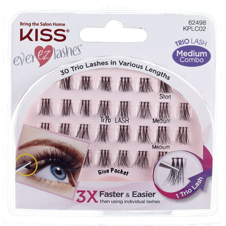 Ever Ez Trio Lashes Medium, 0.03 Pound (Pack of 3), 30 Trio clusters By Kiss