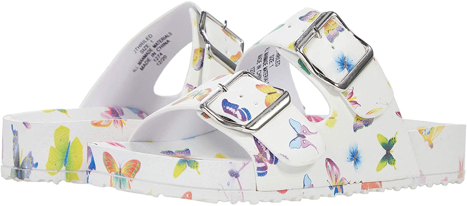 So many fall back together Steve Madden Girls Shoes Unisex-Child Jthriled Slide Sandal Little Kid 4-8  Years 2 Little Kid Butterfly - Walmart.com