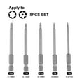 thumbnail image 1 of 5pcs T6-T20 75mm for Torx Screwdriver Bits Set Magnetic Screwdriver Hex Shank, 1 of 9