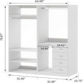 thumbnail image 2 of Idealcabin Walk-in Closet Organizer, Wood Storage System with Drawers, Modern White Closet System, 2 of 6