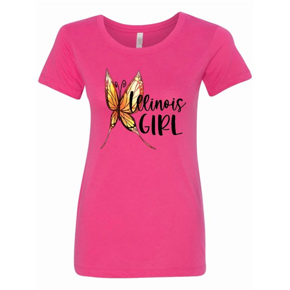 Inktastic Illinois Girl Butterfly Women's T-Shirt