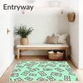 thumbnail image 3 of ODIKA 4'x6' Machine Washable Non-Slip Area Rug, Vibrant Finance Illustration Modern Stylish Decorative Floor Art High Traffic Rug with Pad, Green, 719700, 3 of 3