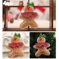 thumbnail image 3 of Muñecos colgantes de hombre de jengibre de árbol de Navidad, regalo de juguete de muñecas de tela de Navidad (1 unidad, marrón), 3 of 5