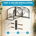 thumbnail image 6 of Gardenised Metal Wall-Mount Elegant Scrollwork Hose Holder Heavy-Duty Outdoor Hanger and Water Hose Organizer with Sturdy Reel Hooks & Screws for Yard Lawn Garden Patio Landscaping and Home Use, 6 of 7