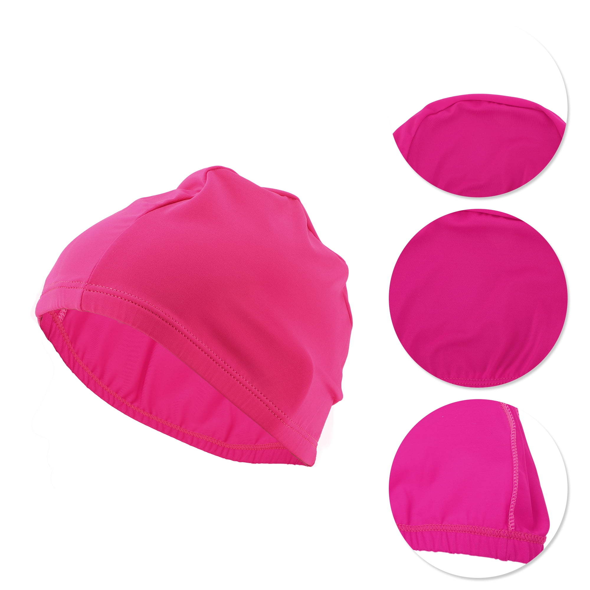 Unique Bargains Elasticity Swim Cap Measuring for Comfortable Fit Rose Red