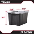thumbnail image 4 of Hyper Tough 27 Gallon Storage Bin with Latch Lid, Heavy Duty Plastic Storage Container, Black and Gray, 4 of 9