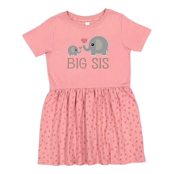 Inktastic Big Sis Elephant Girls Toddler Dress