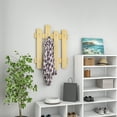 thumbnail image 2 of Ada Home Decor Furniture Haines Oak Wall Coat Rack, 2 of 7