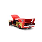 Jada Toys BIGTIME MUSCLE 1:24 1969 Dodge Charger Die-cast Car – Opening Doors, Hood, Trunk, Rubber Tires(Red/Gold)