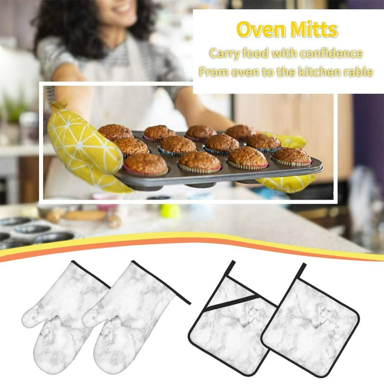 Silicone Oven Mitts and Pot Holders Heavy Duty Cooking Kitchen Rag