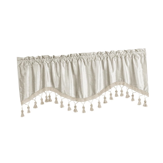 Cortina de cenefa térmica lavable aislante decorativa para ventana Blanco
