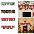 thumbnail image 7 of Christmas Fireplace Mantle Banner, Holiday Decor, Festive Christmas Background Fabric, Reusable Wavy Edge Fabric with Santa Claus Snowman Tree Patterns, 7 of 7