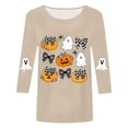thumbnail image 6 of Godom Women's Halloween Pumpkin Shirts Casual 3/4 Sleeve Ghosts Graphic Tees Round Neck Fall Trendy Clothes, 6 of 6