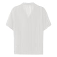 thumbnail image 4 of Men's Street Casual Button Up Knitted Short Sleeve Hollowed Out Shirt Top Comfortable Breathable Stylish Summer Fashion Men's Oversized Tee Summer Tops Streetwear, 4 of 6