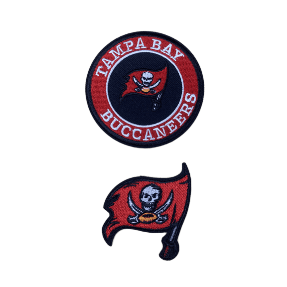 3" Tampa Bay Buccaneers Embroidered Iron-on Patch Set of 2