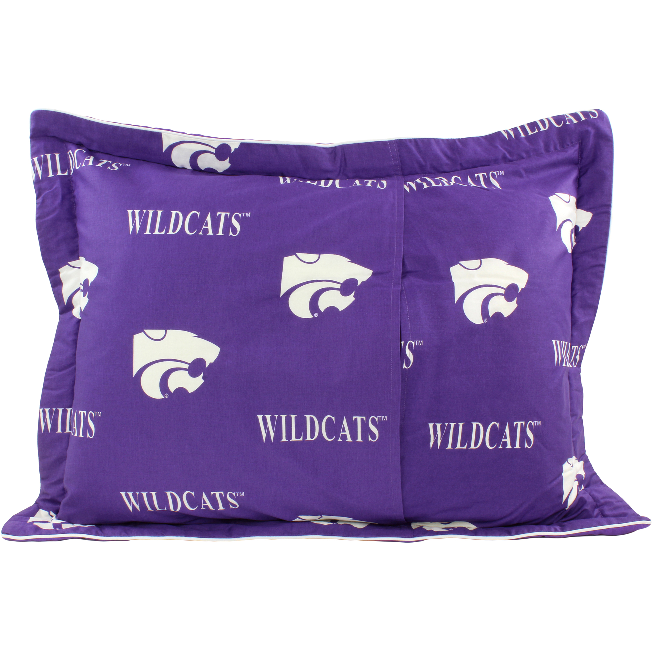 Kansas State Wildcats 3 Pc Reversible Cotton Comforter Set, 1 Comforter, 2 Shams, King