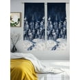 thumbnail image 3 of Christmas Elk Sheer Curtains 2 Panels Set, Pine Trees Snow Winter Deep Blue Window Sheer Curtains for Living Room/Bedroom, Light Filtering Rod Pocket Voile Drapes, 52" W x 72" L, 3 of 7