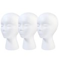 thumbnail image 1 of BALABALA 3 Piezas Cabeza de Peluca de Espuma Maniquí Femenino de Espuma de Poliestireno Soporte para Postizos Soporte para Cosméticos Modelo Cabeza Peluca Exhibición para Estilo Modelo Exhibición Somb, 1 of 5