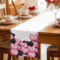 thumbnail image 4 of Valentine's Day Cotton Linen Table Runner for Dining Kitchen, Romantic Love Heart Ballons Pink and Black Wedding Outdoor Party Tablerunners, Dresser Scarf Coffee Tablecloth Runners 13x48 Inches, 4 of 8