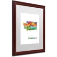 thumbnail image 2 of Trademark Fine Art "Washington State Map-1" Canvas Art by Marlene Watson, White Matte, Wood Frame, 2 of 2