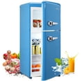 thumbnail image 2 of GGTB 3.0 Cu.Ft Two Door Small Refrigerator with Freezer, Compact Retro Small Refrigerator for Dorm, Office, Bar, RV, Bedroom, Blue, 2 of 12