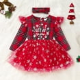 thumbnail image 6 of Douhoow Toddler Baby Girls Christmas Tulle Dresses Long Sleeve Ruffle Plaid Dress, 6 of 9