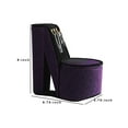 thumbnail image 5 of Benzara BM240355 High Heel Shoe Jewelry Box with 3 Hooks & Storage, Purple, 5 of 5
