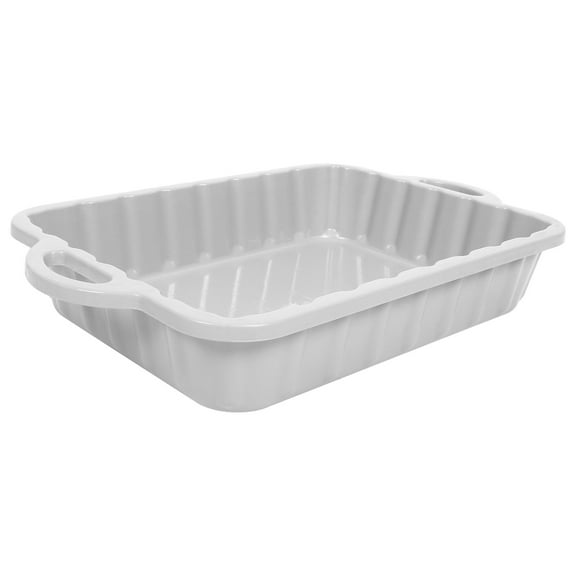 OFFIGAM Leakproof Grey Plastic Oil Drain Pan for Automotive Repair, Maintenance, Car Engine and Fluid Drain