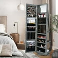 thumbnail image 4 of Costway 360° Rotatable Jewelry Cabinet Armoire 2-in-1 Lockable Mirrored Dark Gray, 4 of 9