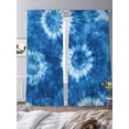 thumbnail image 3 of Sheer Curtains 96 Inches Long 2 Panels, Abstract Blue Tie-Dye Rod Pocket Curtain Voile Draperies, Retro Ethnic Style Pattern Light Filtering Window Treatment for Living Room Kitchen Bedroom, 3 of 8