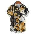 thumbnail image 2 of ZCFZJW Big and Tall Regular Fit Mens Hawaiian T-Shirts Trendy Summer Short Sleeve Tropical Floral Pattern Graphic Holiday Vacation Beach Tees Tops with Pockets Yellow XXL, 2 of 4