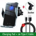 thumbnail image 1 of Cargador inalámbrico magnético para coche, soporte de teléfono para iPhone 14, 13, 12, Samsung, inducción infrarroja, carga rápida, 100W"Blue with Sucker" Fivean Soporte para teléfono de coche, 1 of 2