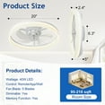 thumbnail image 6 of Depuley 20" White Flush Mount Ceiling Fan with Light - Low Profile, App & Remote Control, 6-Speed Quiet DC Motor, Dimmable LED for Bedroom, 6 of 9