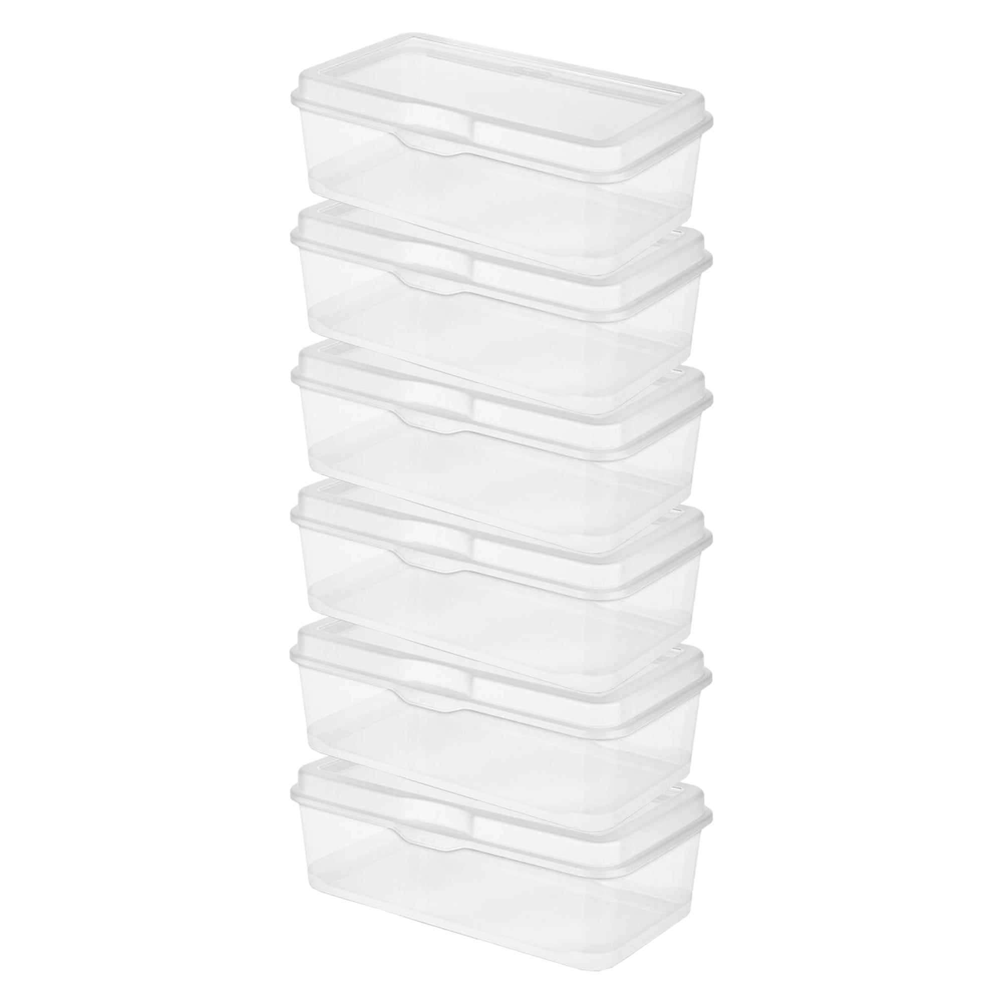 Pack of 25 Rectangle Clear Plastic Storage Tubes With Flip Tops 1.5" 