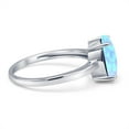 thumbnail image 2 of Solitaire Oval Light Blue Lab Opal Ring 925 Sterling Silver Size 9, 2 of 6